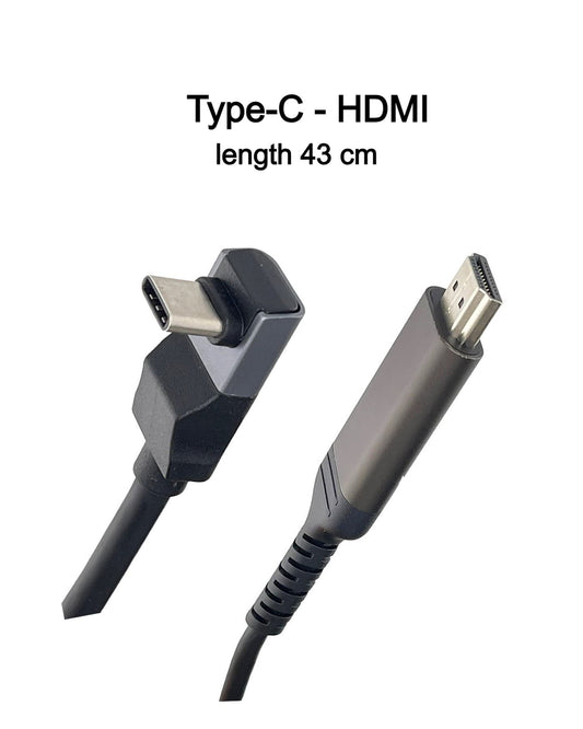 Cable ConnecThor Type-C (angled) - HDMI (straight) length 43 cm, built-in converter (EAN_7090045916537) from Thor’s Drone World